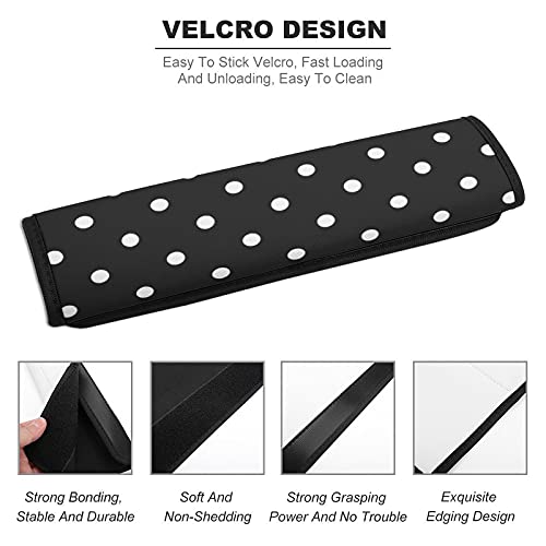 Image of Bagea-Ka 2 Pack Car Seat Belt Pad Cover Polka Dot Black and White Simple Pattern for Adults Kids, Universal Soft Safety Belt Shoulder Strap Cushion Protector for Backpack Bag Straps Cover