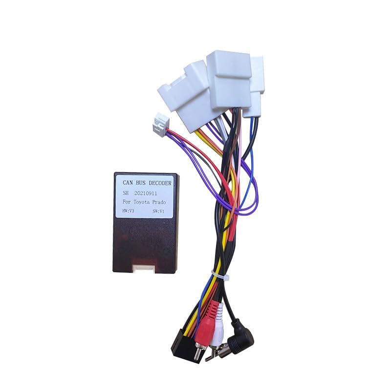 Car for Audio 16PIN Android Power Cable Adapter with Canbus Box for Toyota Prado/Sequoia/Lexus 330/350 Radio DVD GPS Wiring Harness