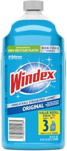Windex Glass Cleaner Refill, Original Blue, 2 L