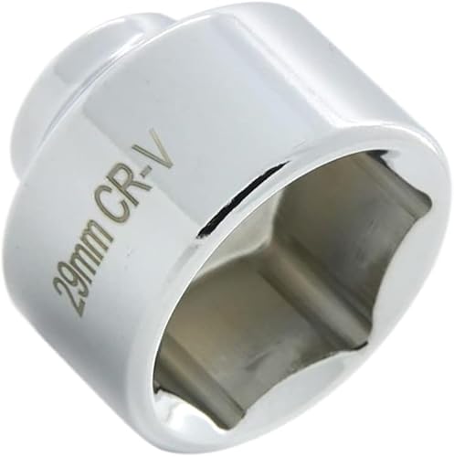 KEDAKEJI Llave de filtro de aceite  1.142in métrica, perfil bajo, acero CRV  Herramienta de enchufe para quitar la tapa del recipiente de carcasa