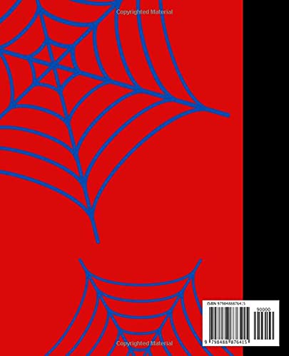 Red and Blue Spiderweb Composition Notebook: Wide-Ruled, 7.5 x 9.25, 100 Pages, For kids, teens, and adults: Composition notebooks - Image 2