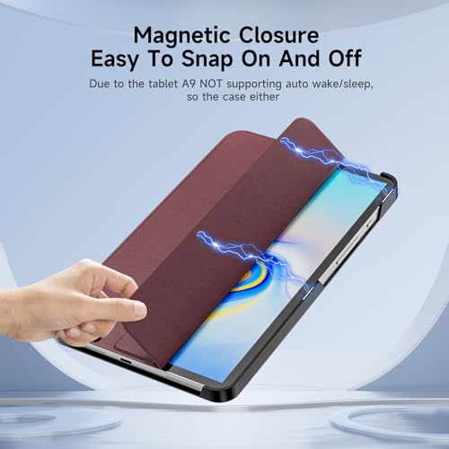 Image of YRH for Samsung A9 / A11 Tablet Case 8.7 inch, Slim Light Stand PU Lether Cover for Galaxy Tab A9 / A11 Tablet Case, Wine