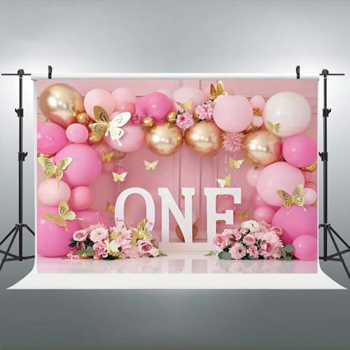 Backdrop para primera fiesta de niña 7x5ft rojo miniatura 3