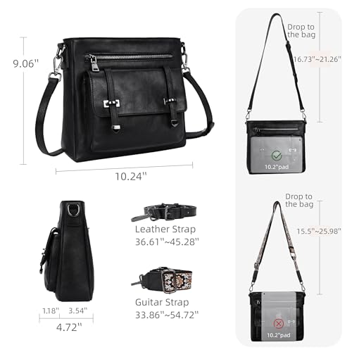 Image of Iswee Soft Leather Crossbody Bags for Women Shoulder Handbags Multi Pockets