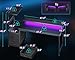 AODK 59 Inch Gaming Desk with LED Light- Reversible Computer Desk with Storage Shelves & Monitor Stand, Modern Gamer Desk Table with Fabric Drawers, Black