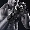 Brace Master MMA Gloves UFC Gloves Boxing Gloves for Men Women Leather More Paddding Fingerless Punching Bag Gloves for Kickboxing, Sparring, Muay Thai and Heavy Bag (Black, Large)