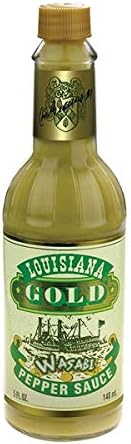 Louisiana Gold Wasabi Pepper Sauce - (3 Pack of 5 Oz.Bottles)