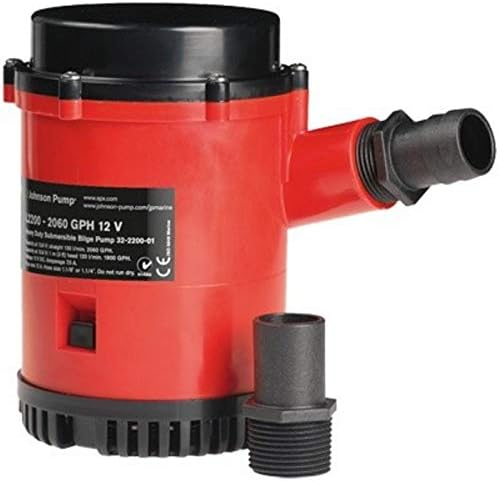 ''JOHNSON PUMPS" HD Bilge Pump, 2200GPH, 24V, No Switch 22084