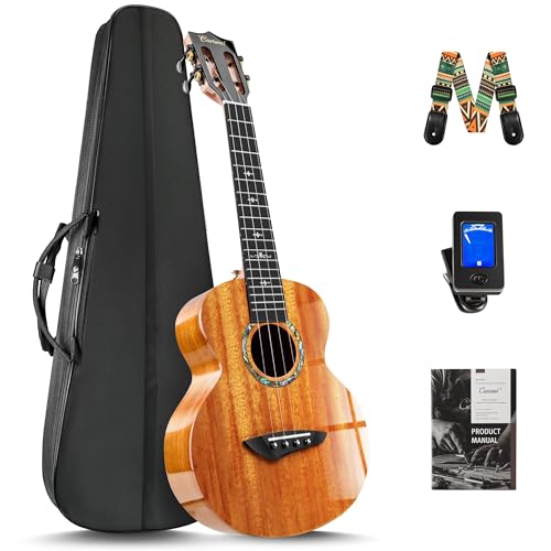 Caramel CAG47 Glossy Red African Mahogany 23' Concert Ukulele for Beginner | Handmade Ukelele...