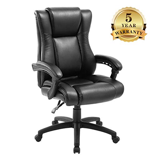 Executive Office Chair Big and Tall PU Leather Home Office Desk Chair Swivel Ergonomic Hight Back Computer Gaming Chair Seat Backrest Adjustable