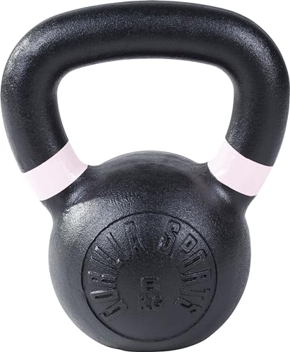 GORILLA SPORTS® Kettlebell - 4kg, 8kg, 12kg, 16kg, 20kg, 24kg, 28kg, 32kg Gewichte, Gusseisen, Schwarz mit Farbmarkierungen - Kugelhantel, Kugelgewicht, Schwunghantel, Krafttraining Gewichten