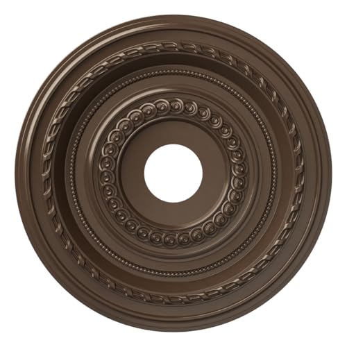 19"OD x 3 1/2"ID x 1"P Cole Thermoformed PVC Ceiling Medallion (Fits Canopies up to 5 1/8"), Metallic Copper