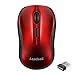 Produktbild LeadsaiL Maus Kabellos, 2.4G Wireless Maus Leise mit USB Empfänger, 1600 DPI Optical Tracking, 4 Tasten Mäuse, Für Links- und Rechtshänder, Kompatibel mit PC, Mac, Laptop, Windows - Rot