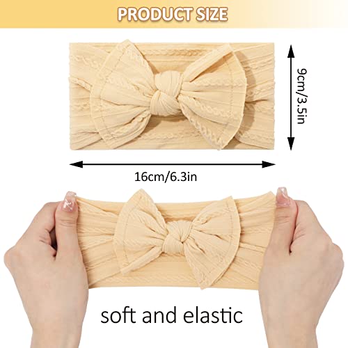 Whaline Baby Girls Bow Headbands Newborn Nylon Elastic Hairbands Boho Floral Baby Headwraps Soft Stretchy Head Wrap Hair Bows For Baby Girl Newborn Infant Toddler Hair Accessories, 6Pcs #TOP1