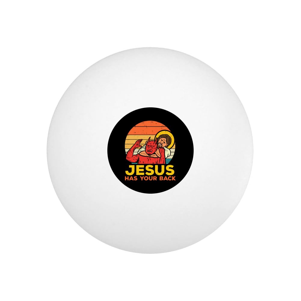GRAPHICS & MORE Jesus Has Your Back Novelty Table Tennis Ping Pong Ball 12 Pack with Storage Bag