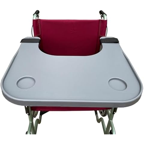 Removable Wheelchair Tray Table for Adult Elderly Eating Reading Sturdy ABS Plastic Wheelchair Dining Table Board with Cup Holder Easy to Install Remove,Fits Wheelchair Arms of 16" - 20" Cover