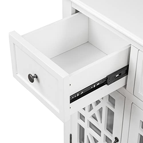 Merax White Modern Wood Storgae Cabinet With 3 Doors And Adjustable Shelvess Buffet Coffee Bar Sideboard For Living Dinning Room Kitchen, 1 Set #TOP6