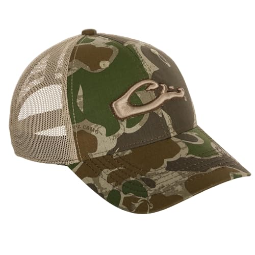 Drake 6-Panel Camo Mesh Back Cap Color: Old School Green (DH3011-037)