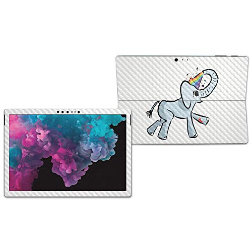 Image of MightySkins Carbon Fiber Skin for Microsoft Surface Pro 6 - Happy Elephant | Protective, Durable Textured Carbon Fiber Finish | Easy to Apply, Remove, and Change Styles | Made in The USA