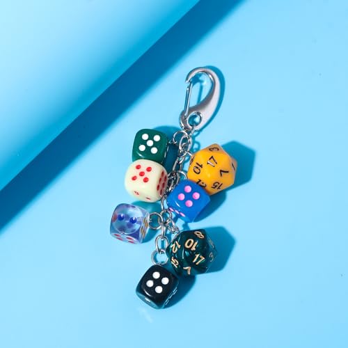 Image of 8 Ball Dice Charm Keychain - Cute Bag Purse Handbag Accessories - Y2K Aesthetic Key Chain for Women Men