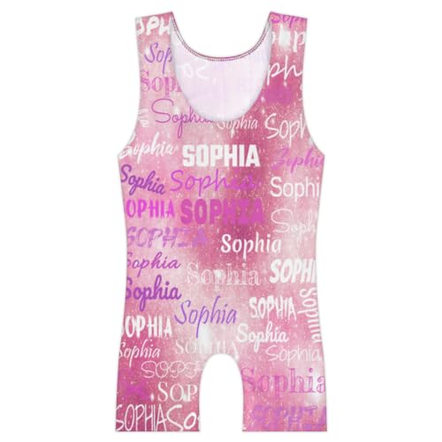 Custom Girls Gymnastics Leotards, Personalized Name Unitard Dance Biketard Outfit2
