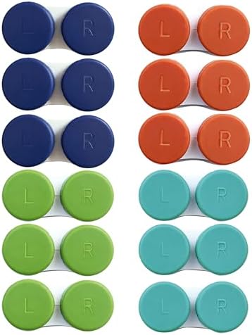 12 Pack Matte Warm Tone Contact Lens Cases, Deep Color Leak-Proof...