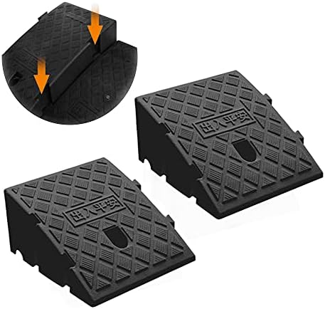 Curb Ramp, Portable Lightweight Plastic Driveway Curb ramps,Ramps for Low Cars,Motorcycle Ramp,Curb Ramps - 2PCS (High2.75in（7cm）)
