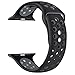 Produktbild EWENYS Sportarmband aus Doppelten Stifte kompatibel mit Apple Watch Series 8 7 41mm, Series 6 5 4 SE 40mm, Series 3 2 1 38mm Silikon Nike Sport Uhr Armband (Schwarz grau)