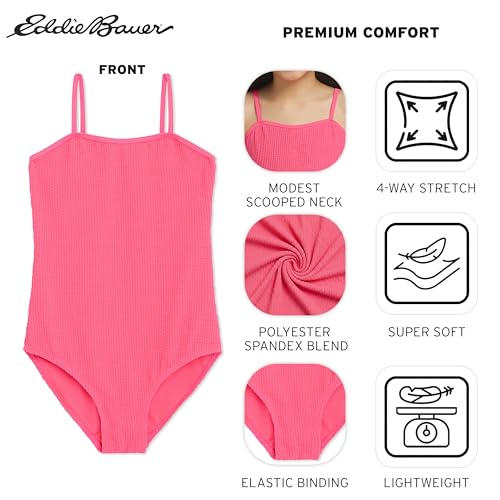 Image of Eddie Bauer Girls' UPF 50+ Scoop-Neck Stretchable One-Piece Swimsuit