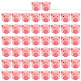 LOUHUA 50 Pieces Mini Rubber Pigs Bulk for Baby Bath Toy Gift