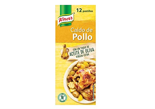 Caldo de pollo con un toque de aceite de oliva virgen extra 12 pastillas estuche 120 g
