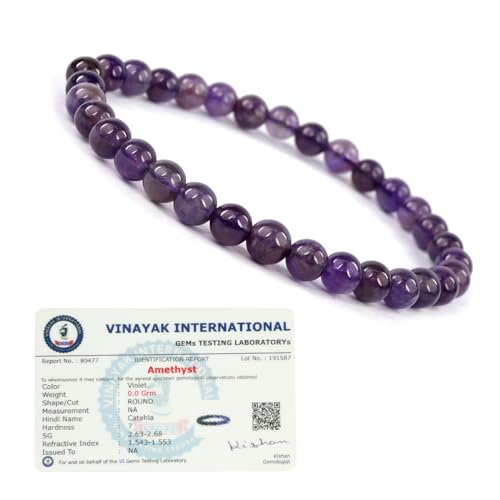 Image of Reiki Crystal Products Certified Natural Crystal Stone Bracelet 6 mm Round Beads for Men and Women | Premium Gemstone Jewellery Collection | Reiki Charged | Multiple Stone Variants Available