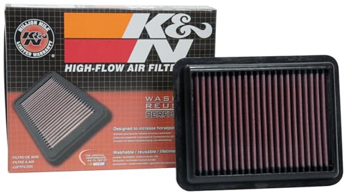 K&N High-Flow Original Lifetime Engine Air Filter: Increase Power: Premium, Washable: Compatible with 2017-2025 Nissan: Note, Kicks, Versa, 33-5087