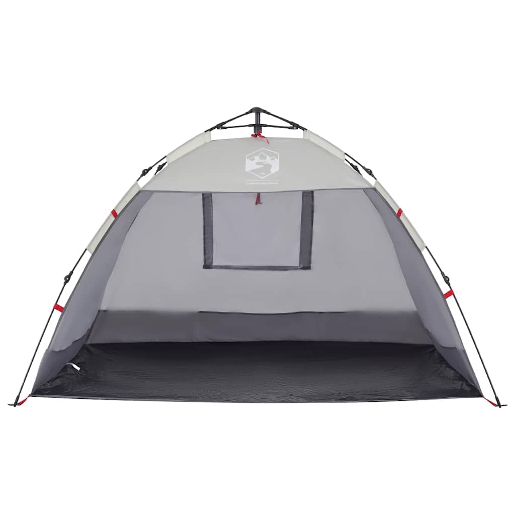 Tenda da spiaggia per 2 persone, colore grigio, con sistema di sgancio rapido, poliestere impermeabile con rivestimento in PU, leggera e portatile, per spiaggia, sabbiera e piscina per bambini