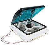 Fockety RV 排気ファン、 12V RV ルーフベントファン 4 LEDライト 換気シーリングファン 吸気口デュアルモード 低騒音 RV ベントファン キャンピングカー用 ヨットトレーラー