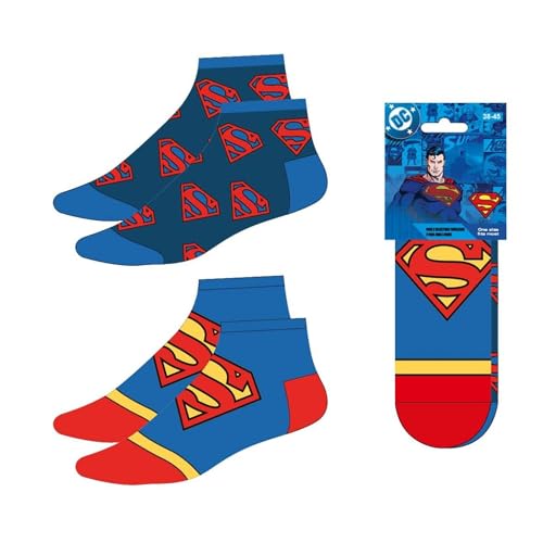 Pack calcetines tobilleros Superman para uso diario y deporte – Pack calcetines tobilleros suaves y transpirables para zapatillas y calzado casual