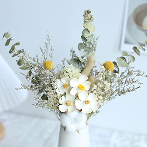 Ramo de Flores Secas con Hojas de Eucalipto y Violetas Blancas miniatura 4