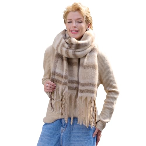 DiaryLook Karierter Warmer Deckenschal für den Winter, Lange Damen Schals, kariert, weich, Wolle, Tartan für Frauen