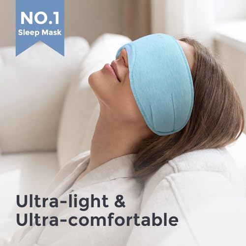Sleep Headphones with Bluetooth 5.4 Sleep Mask, Bamboo Cotton Music Wireless Bluetooth Eye Mask for Sleeping, Earphones HD Speaker Microphone for Travel — view 3