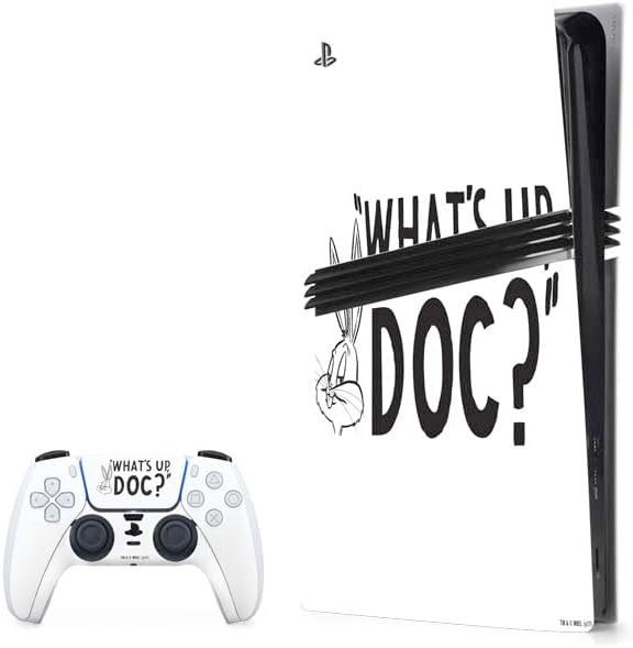 Skinit Decal Gaming Skin Compatible with PS5 Pro Bundle - Officially Licensed Looney Tunes Bugs Bunny Whats Up Doc Design