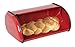 Home Basics Stainless Steel Bread Box with Roll Up Lid, For Easy Kitchen Counter Storage, Bread Bin Holder, Red