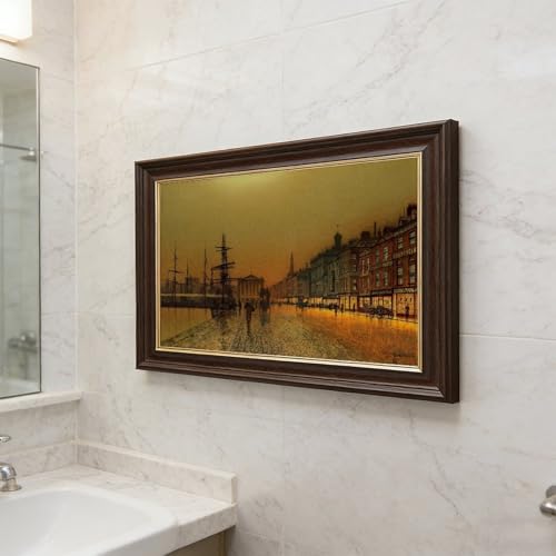 Impression sur toile Greenock Harbour John Atkinson, cadre suspendu déco murale