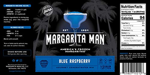 image for Margarita Man Blue Raspberry Slush Mix | Blue Raspberry Daiquiri Mix |
