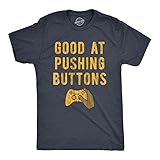 Mens Good at Pushing Buttons T Shirt Funny Video Game Gamer Gift Novelty Tee Funny T Shirts Nerd Apparel for Men Cool Gamer Short Sleeve Novelty Tees for Navy - S
