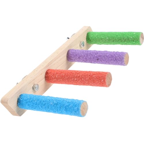 POPETPOP Parrot Climbing Ladder Toy Multi Wooden Step Ladder for Parakeets Cockatiels and Lovebirds Engaging Exercise and Activity Plaything for Birds