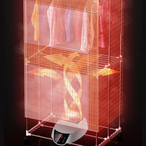 NURII Verwarmde droger, Afstandsbediening Sneldrogende Verwarming Kleding Luchter, Grote Ruimte Energiebesparing Verwarmde Kleding Rail Nat Weer, Blauw - Image 8