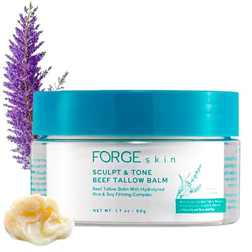 Forge Skin Original Sculpt & Tone Balm Beef Tallow for Skin Women |Grass Fed Beef Tallow and Honey Balm for Face | Under Eye Firming Cream Tightening Lifting Sagging Skin Beef Tallow Moisturizer