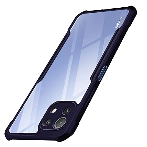 Image of TheGiftKart Shockproof Clear Back Cover Case for Xiaomi Mi 11 Lite NE 5G / Mi 11 Lite | 360 Degree Protection | Transparent Back Case for Mi 11 Lite / 11 Lite NE 5G (PC & TPU, Blue Bumper)
