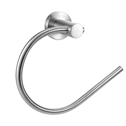Aexit SUS304 Stainless Home Hardware Steel Bathroom Towel Ring Hanger Sand-Polished Finish Model:36as545qo188