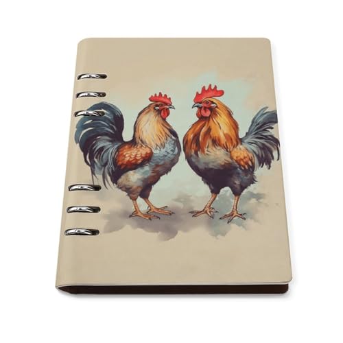Cuaderno A5 de hojas sueltas Rooster and Hen ideal para organizar tu rutina de trabajo en la oficina